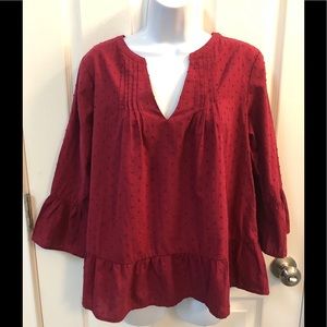 GAP Factory Popover Blouse Very Berry Small